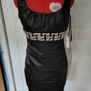 Black beaded dress size 4 NWT bison bisou